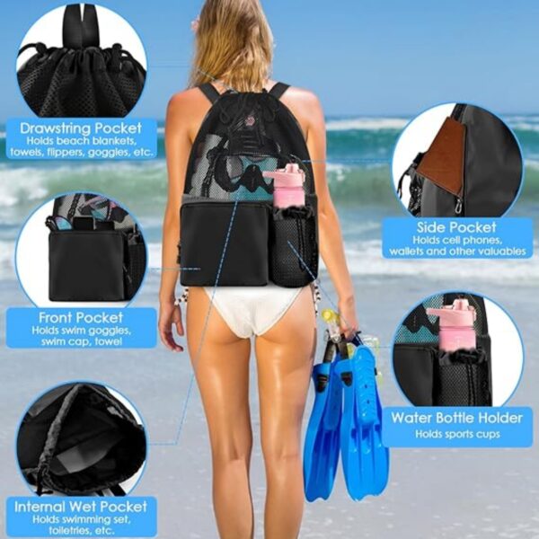 Mesh Drawstring Swim Backpack Item No#11740 - Image 6