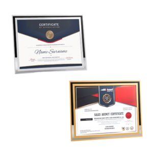 A4 Crystal Glass Certificate Frame Item No#12480