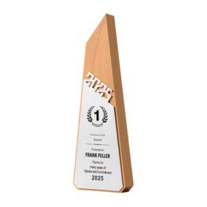 2025 Wooden Trophy With Metal Accents Item No#12481