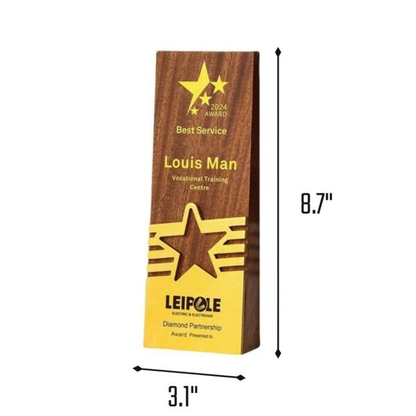 Starlight Wooden Award Trophy Item No#12490 - Image 3
