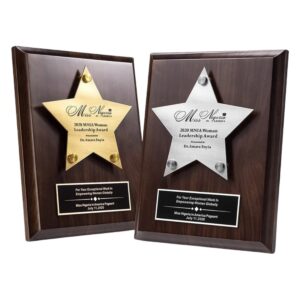 Metal Star Wooden Medal Item No#12501