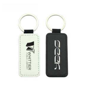 Rectangular PU Leather Keychain Item No#12530