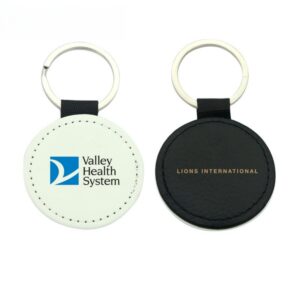 Round PU Leather Keychain Item No#12531