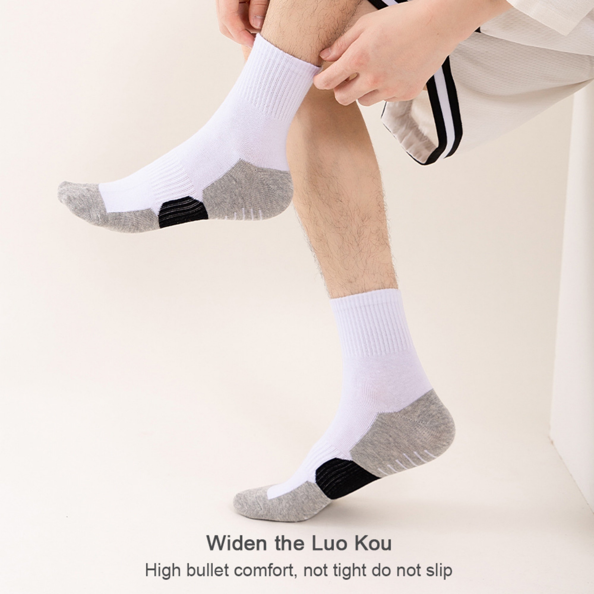 Men's Mid-Calf Athletic Socks Item No#12655 - Image 5