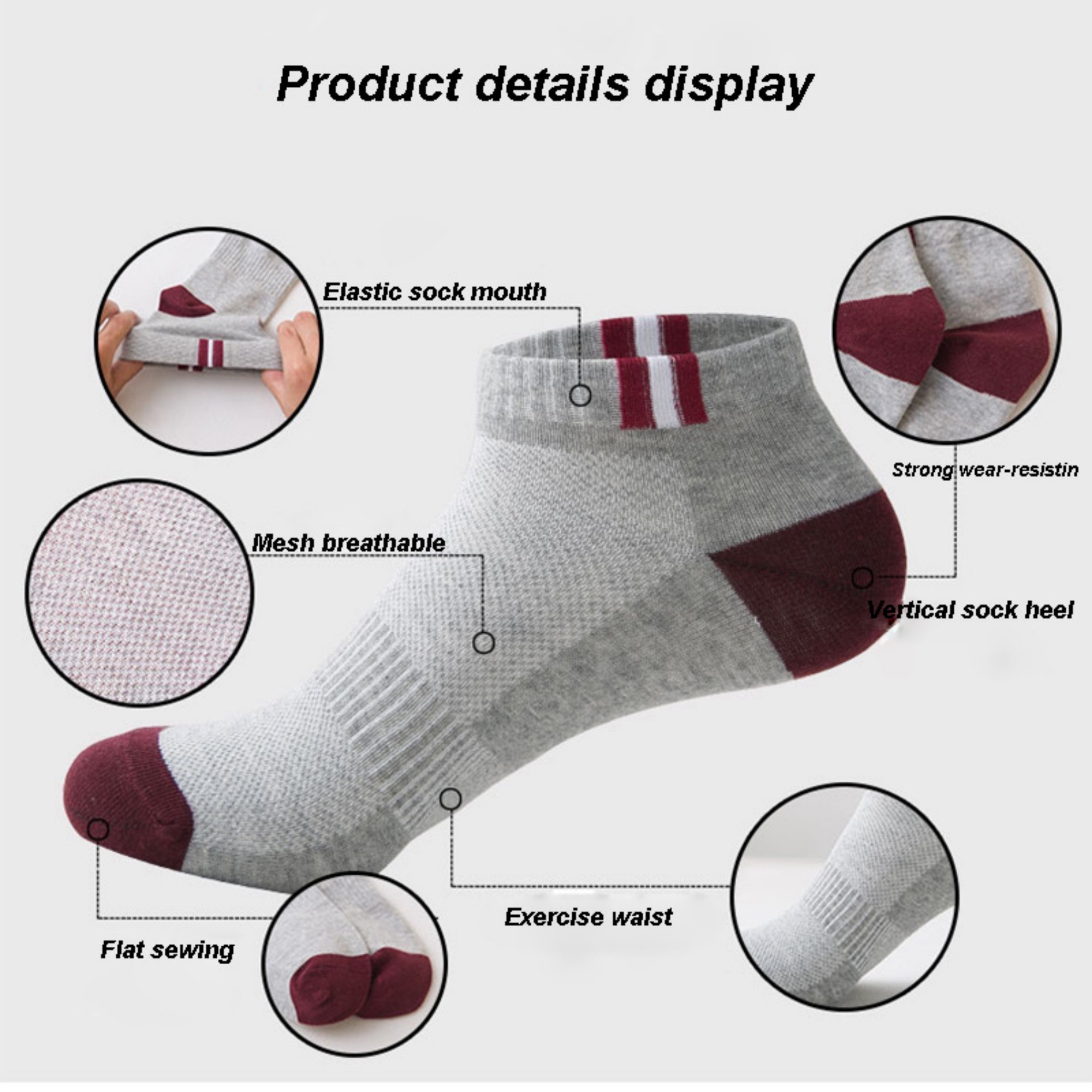 Men's No-Show Socks Item No#12664 - Image 3