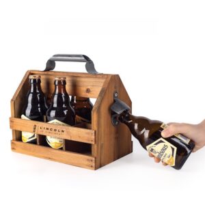 Rustic 6-Bottle Wooden Beer Crate Item No#12688