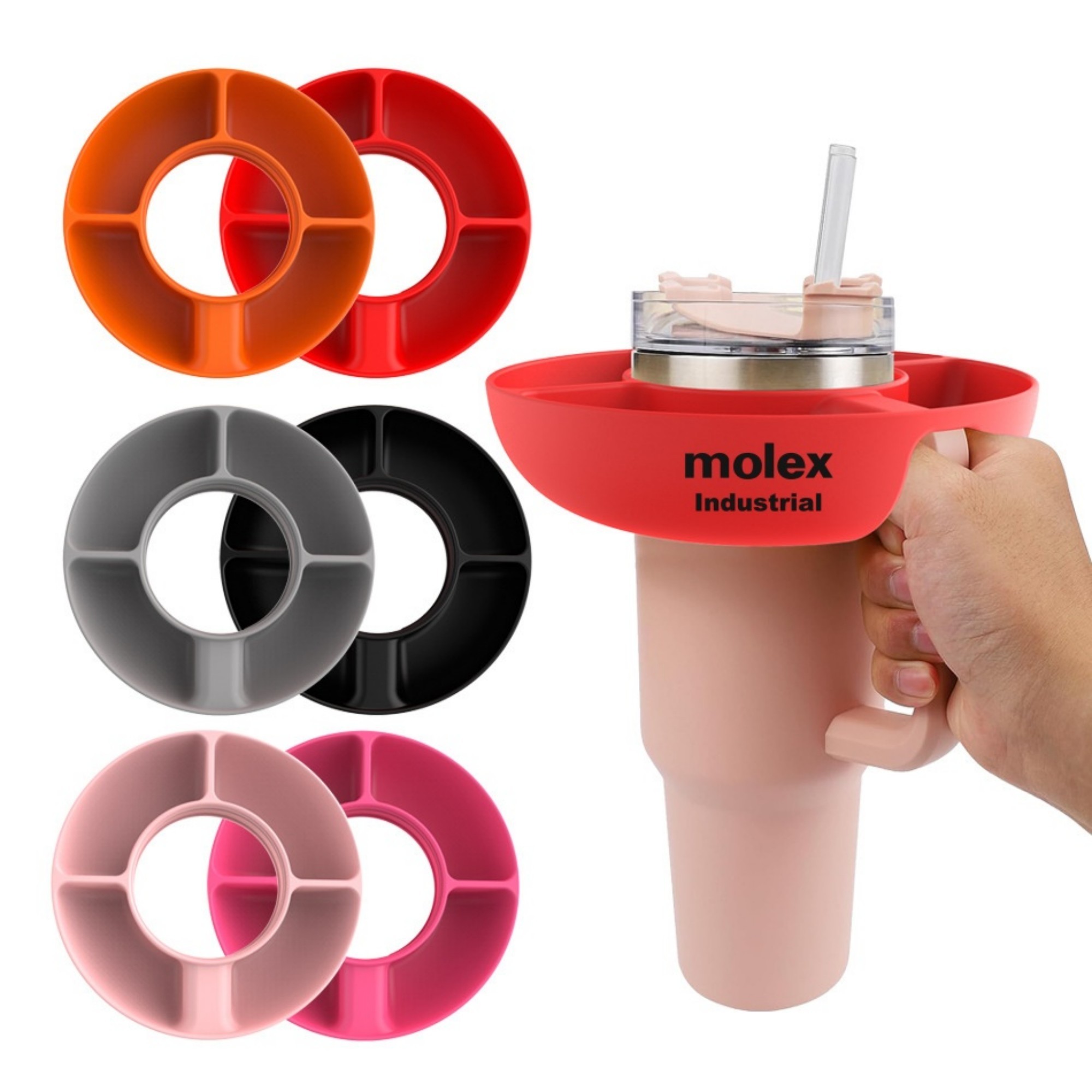 4 Compartment Silicone Snack Tray Item No#12690