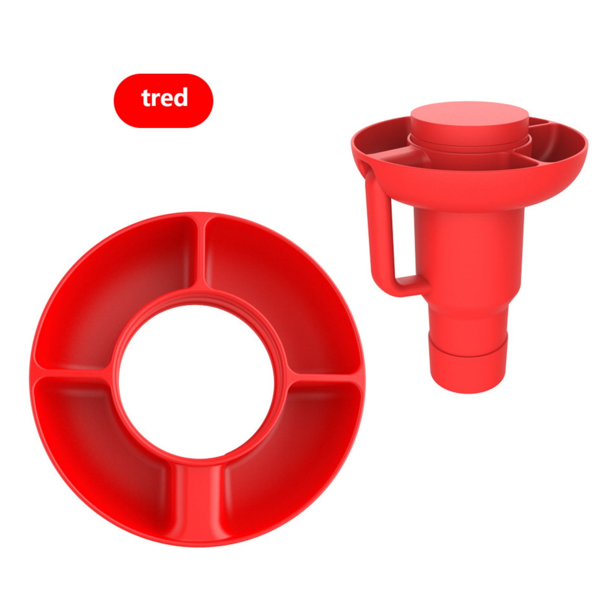4 Compartment Silicone Snack Tray Item No#12690 - Image 2