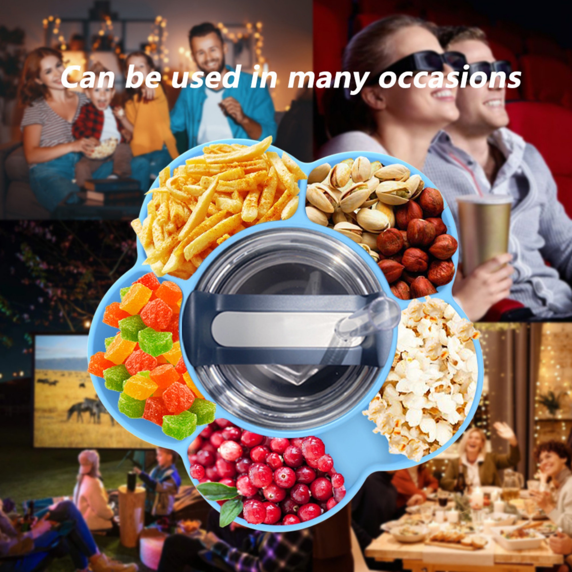 5 Compartment Silicone Snack Tray Item No#12691 - Image 10
