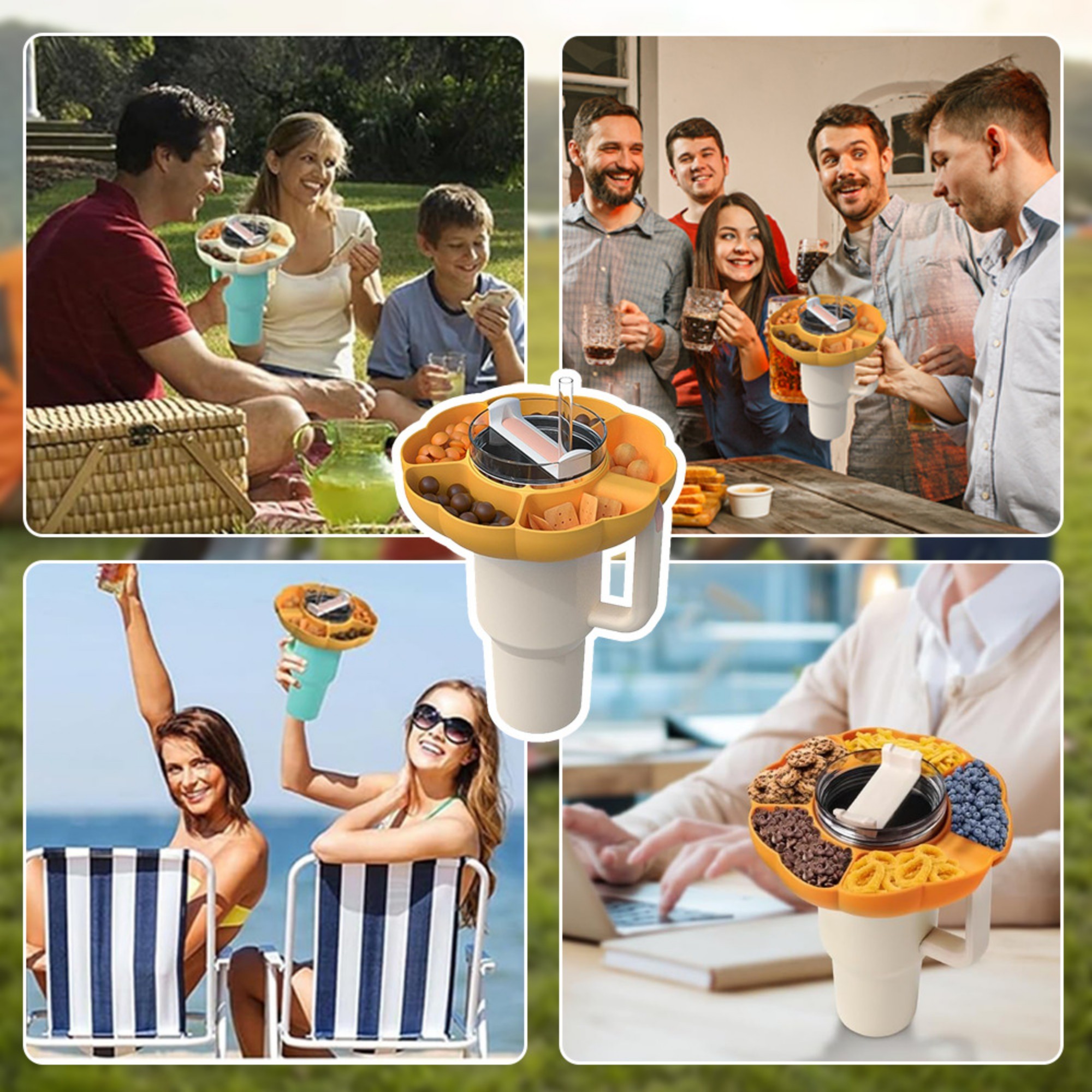5 Compartment Silicone Snack Tray Item No#12691 - Image 9