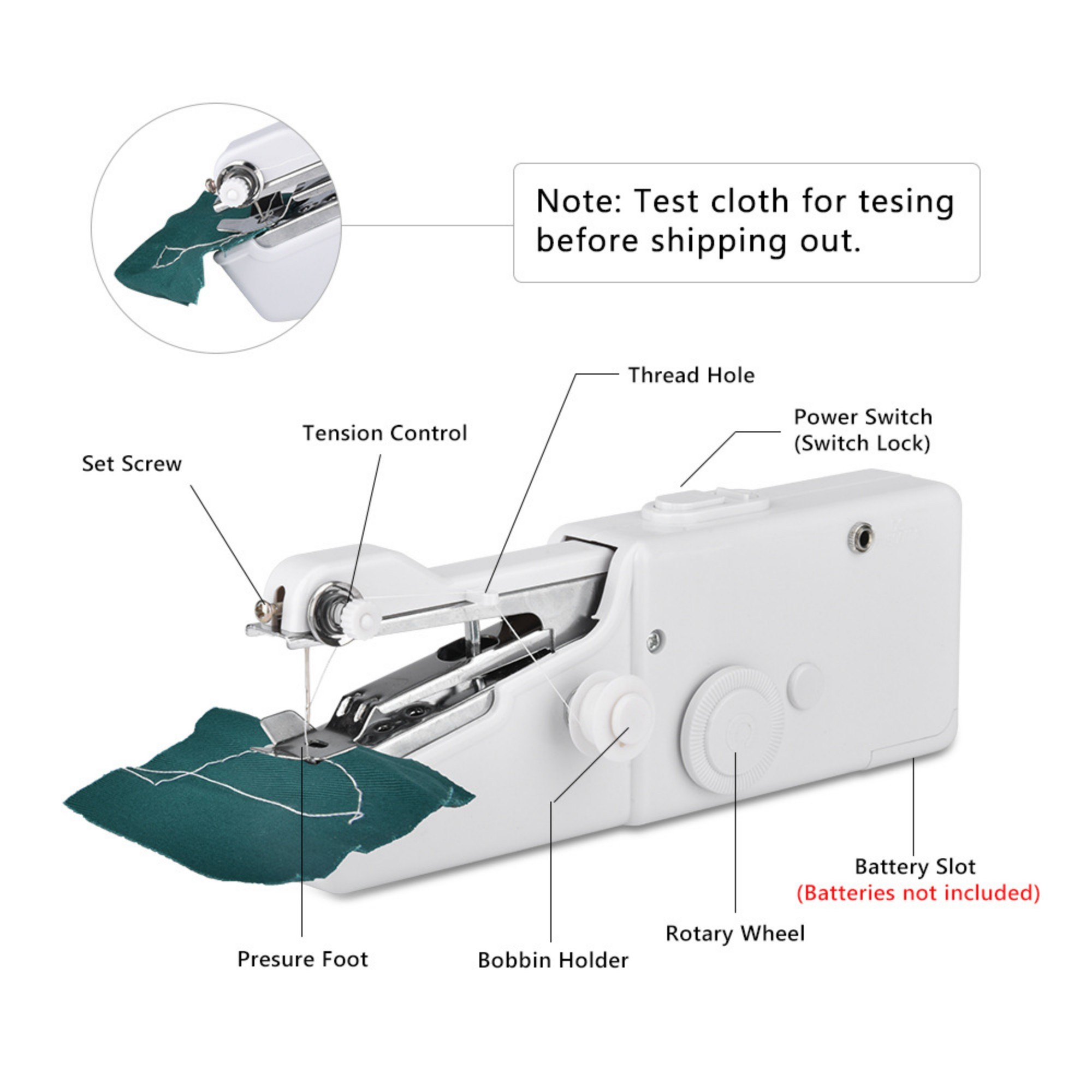 Portable Electric Handheld Sewing Machine Item No#12697 - Image 5