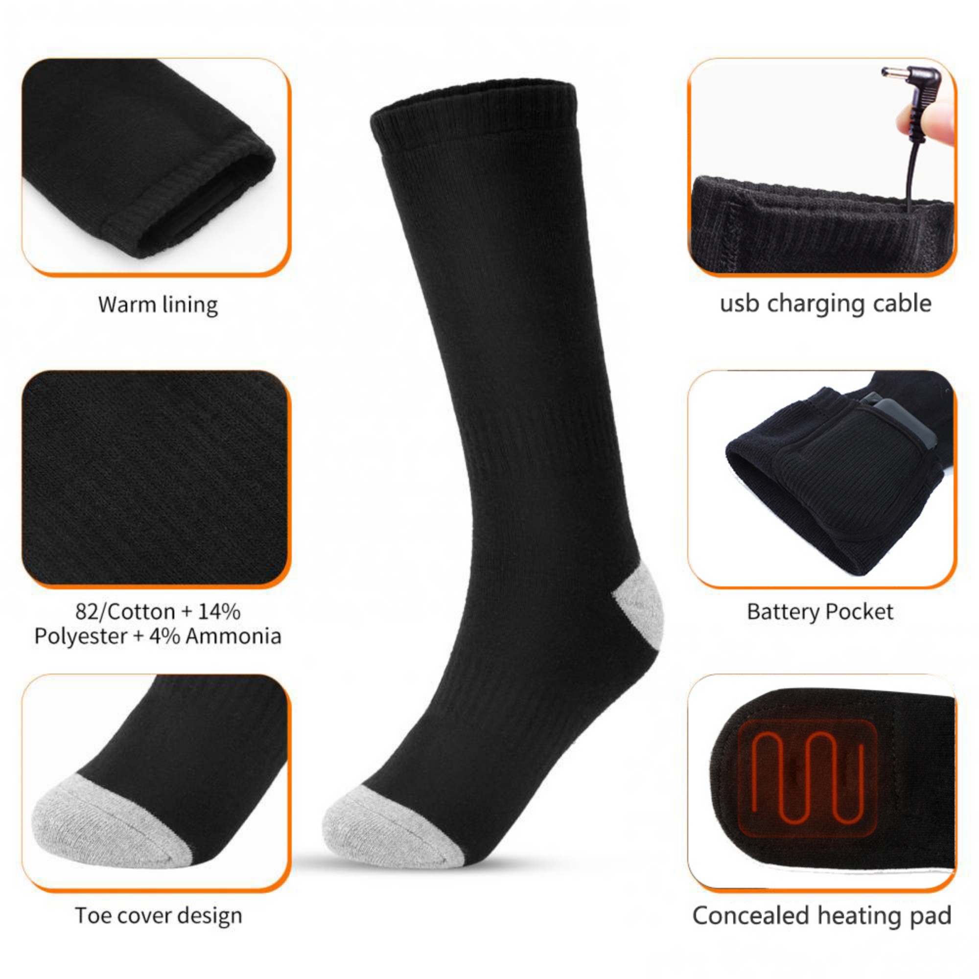 USB Heated Warming Socks Item No#12715 - Image 3