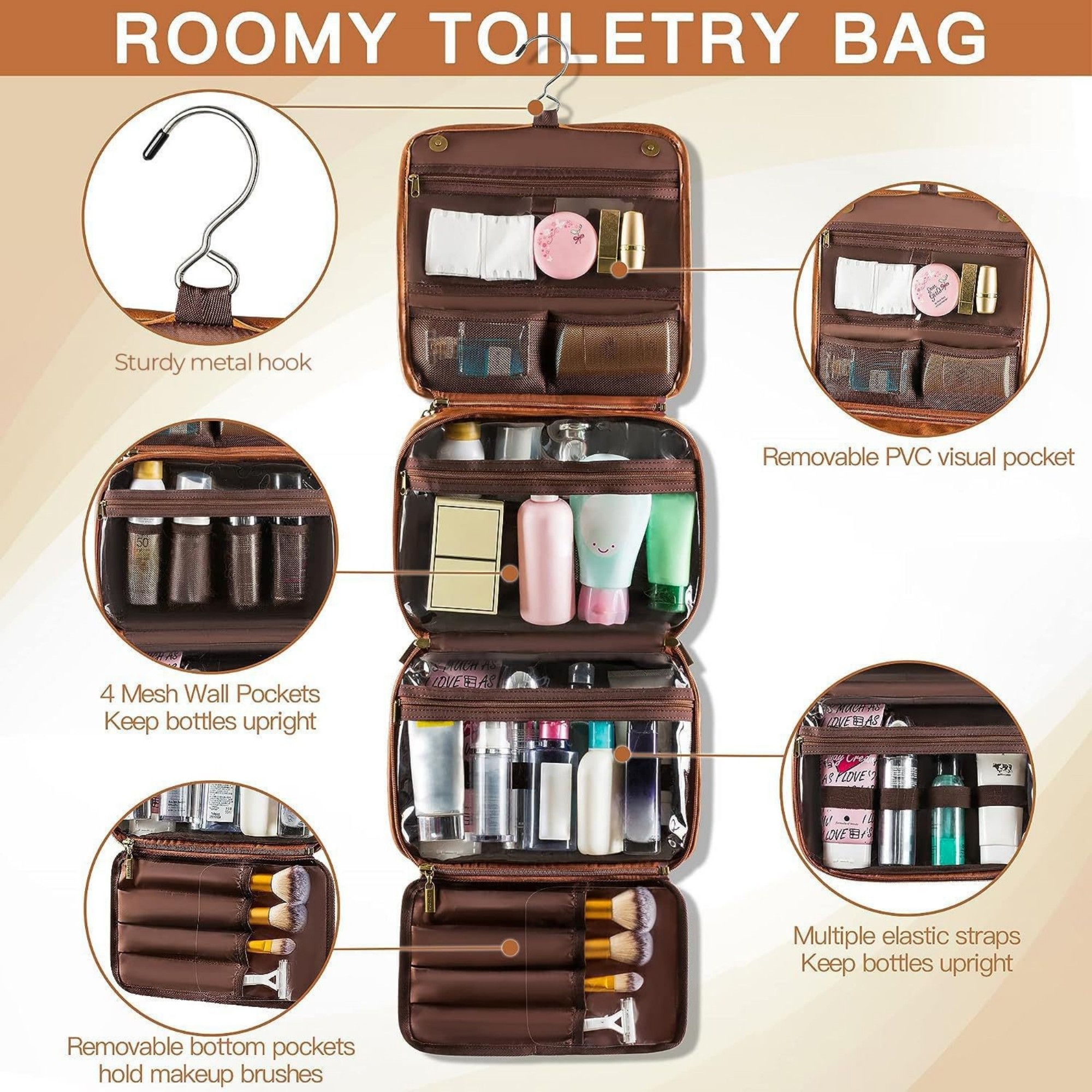 3-in-1 Hanging Toiletry Bag Item No#12772 - Image 5
