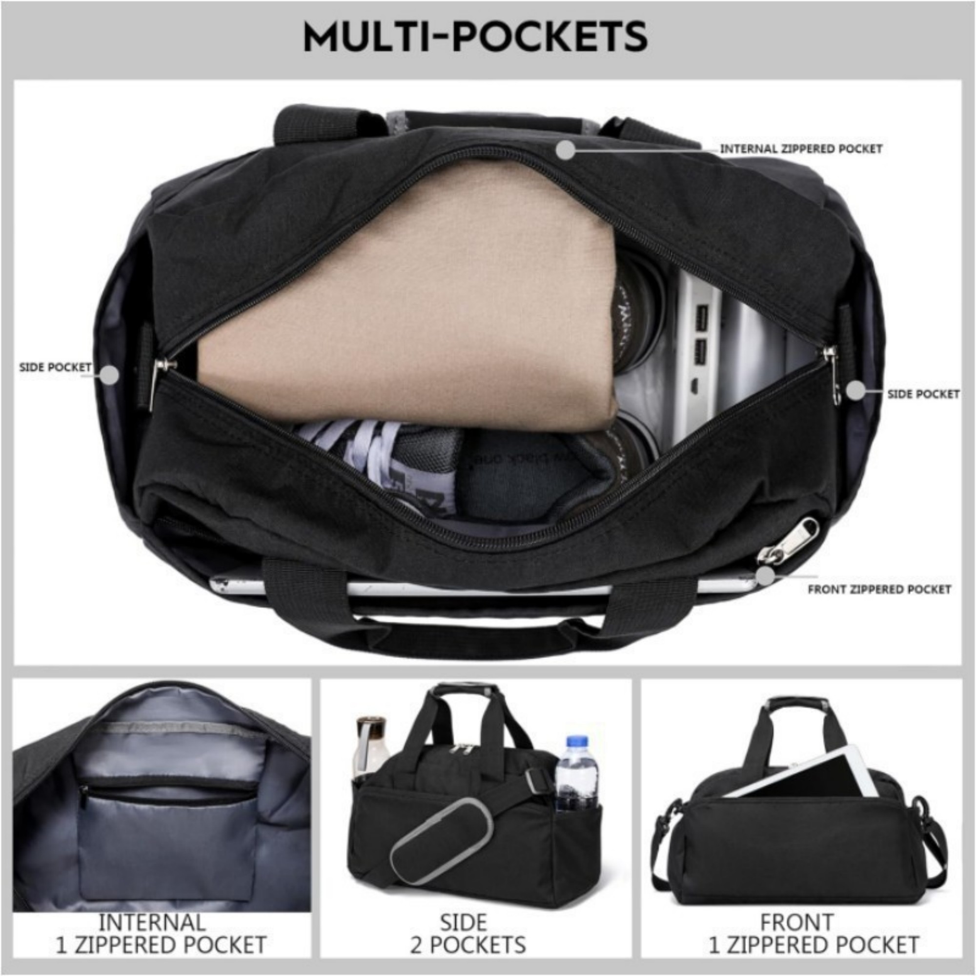 14 Inch Small Gym Bag Item No#12789 - Image 5