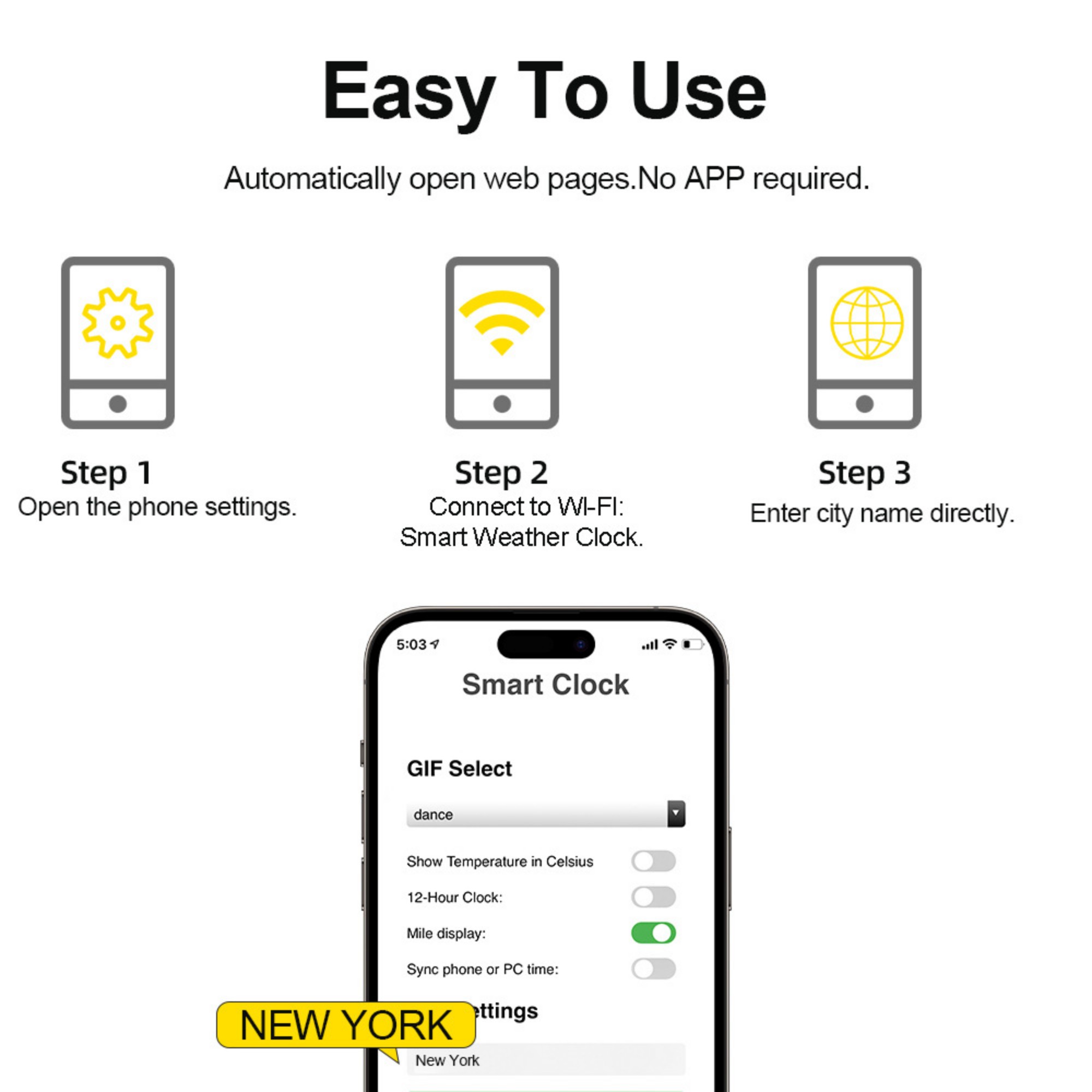 Digital Clock With Weather Temperature And Humidity Item No#12847 - Image 5