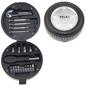20 Piece Mini Tool Kit in Tire Shaped Case Item No#12863