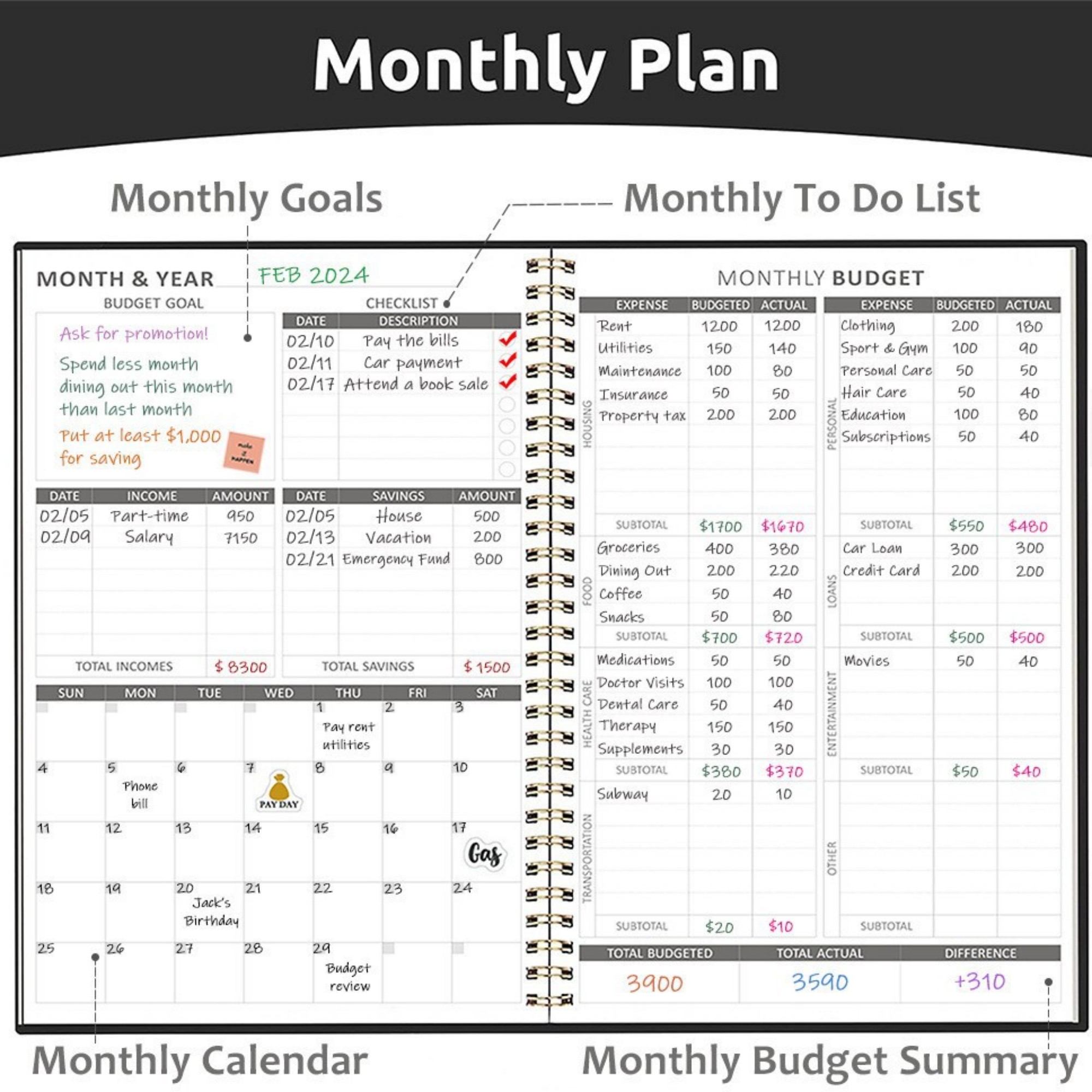 16K Financial Planning Notebook Item No#12971 - Image 4