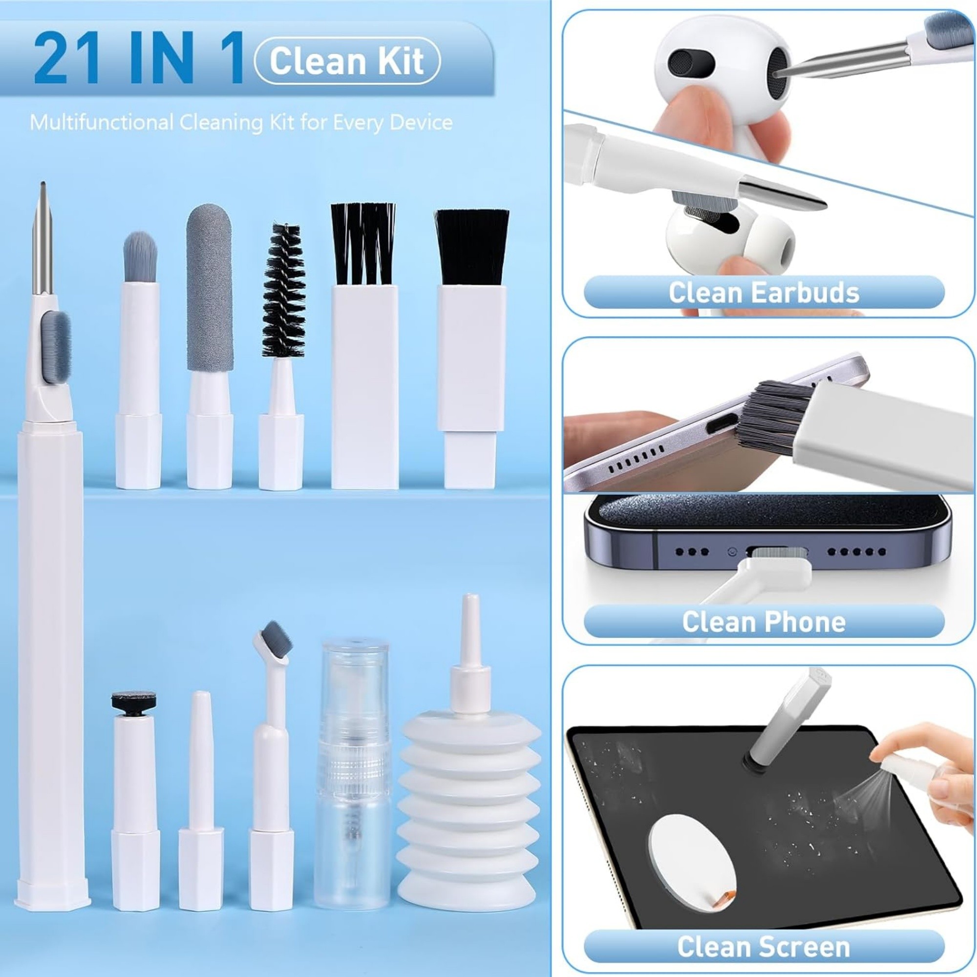 21 In 1 Keyboard Cleaning Kit With Mini Vacuum Cleaner Item No#11819 - Image 4