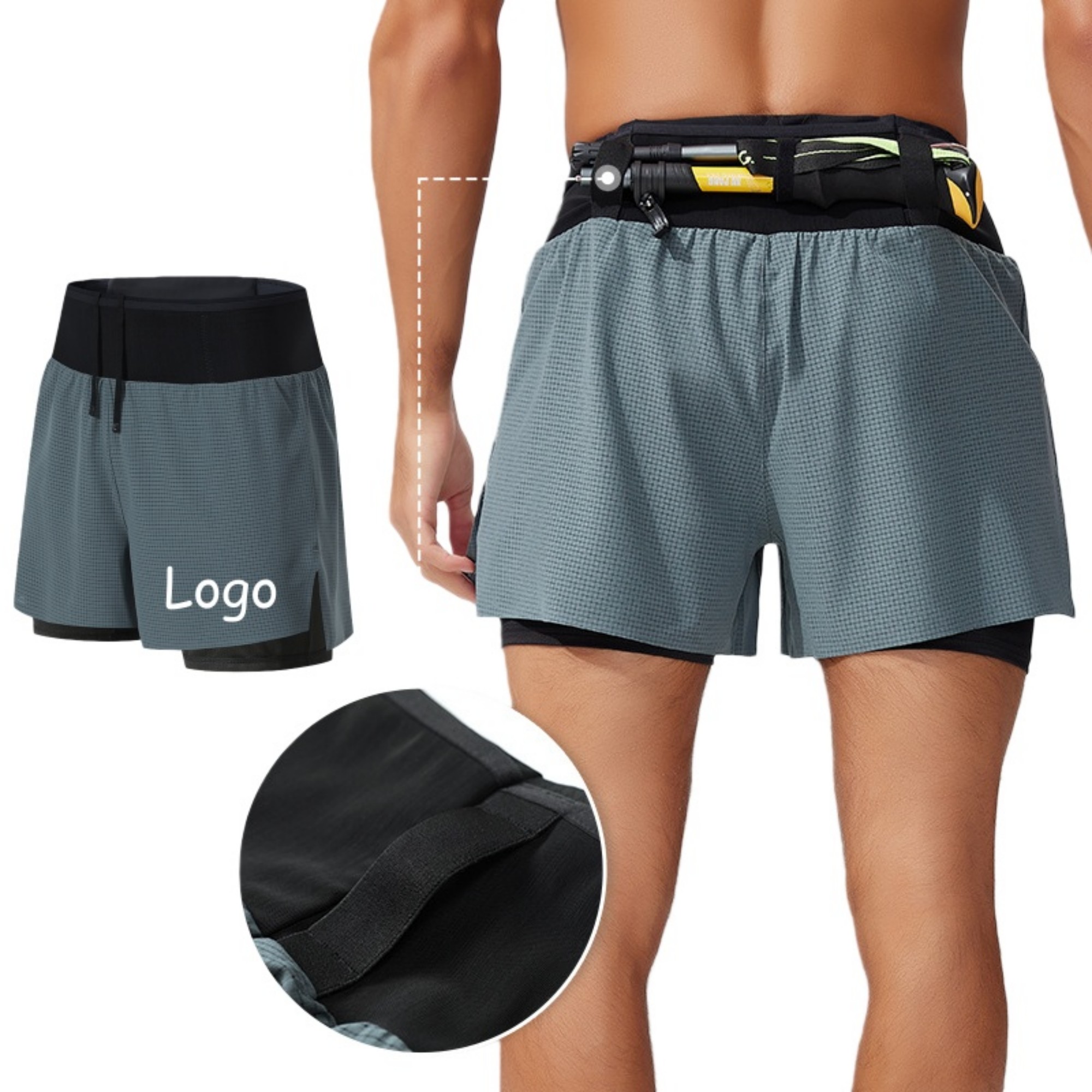 Men's Outdoors Two Layer Running Shorts Item No#11835