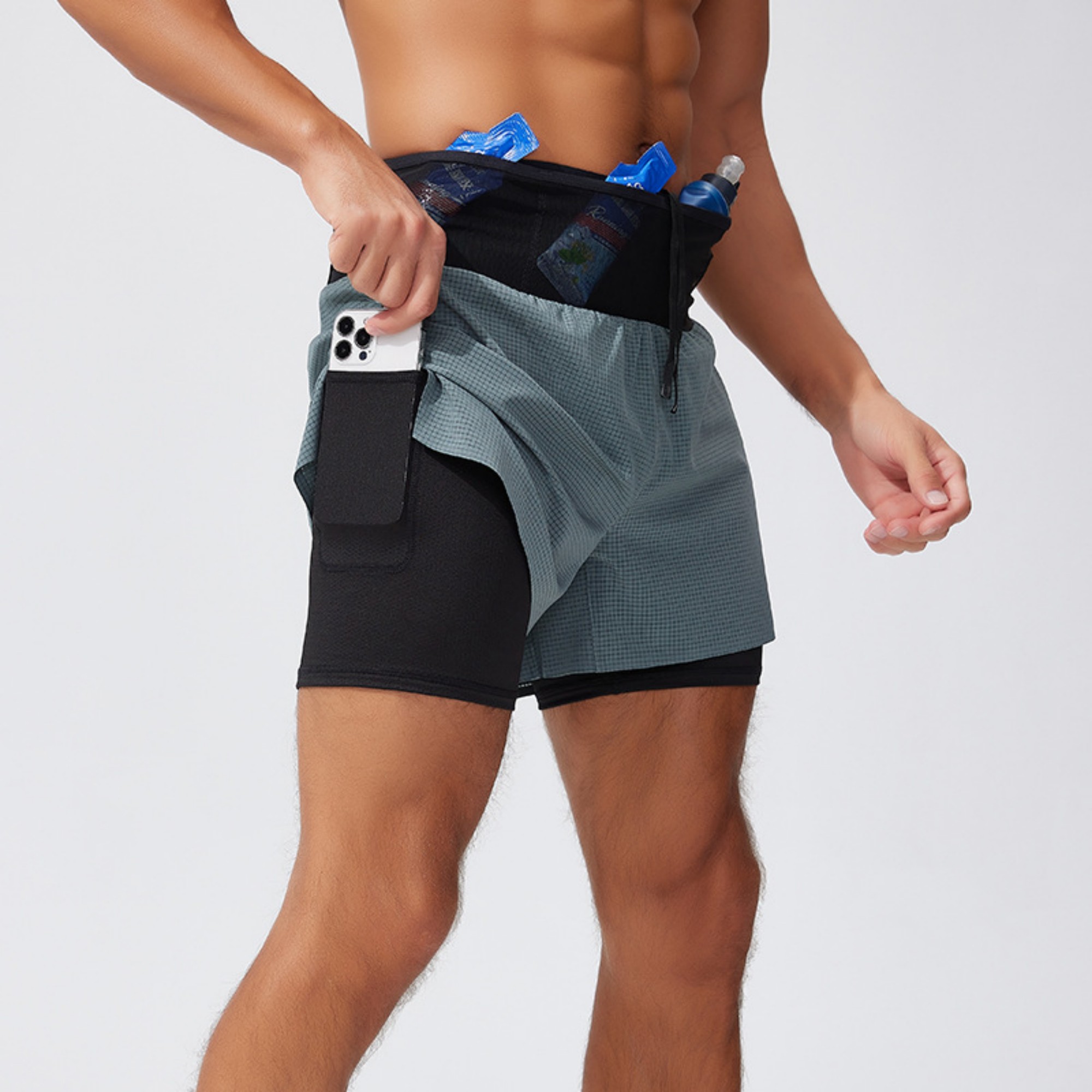 Men's Outdoors Two Layer Running Shorts Item No#11835 - Image 5