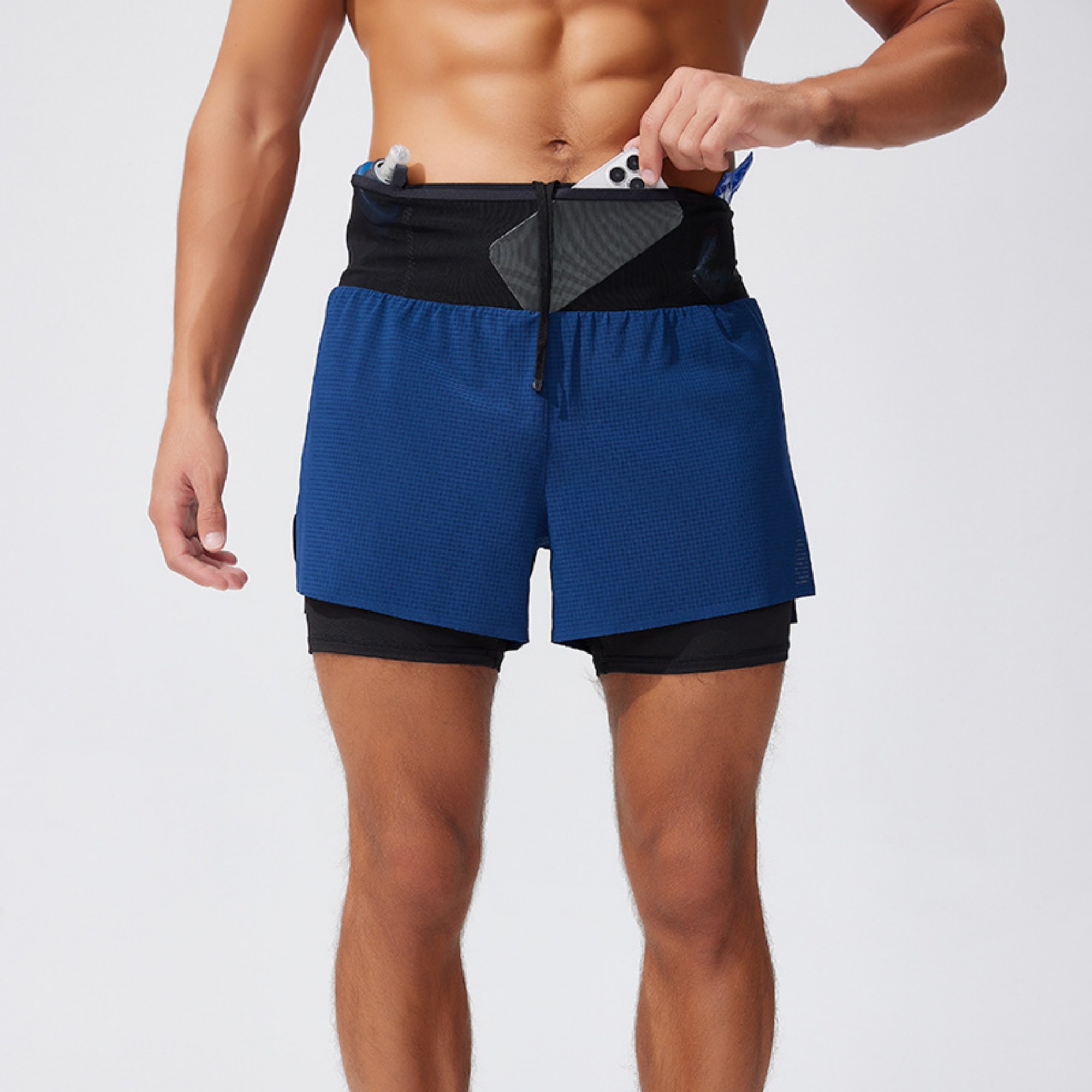Men's Outdoors Two Layer Running Shorts Item No#11835 - Image 6
