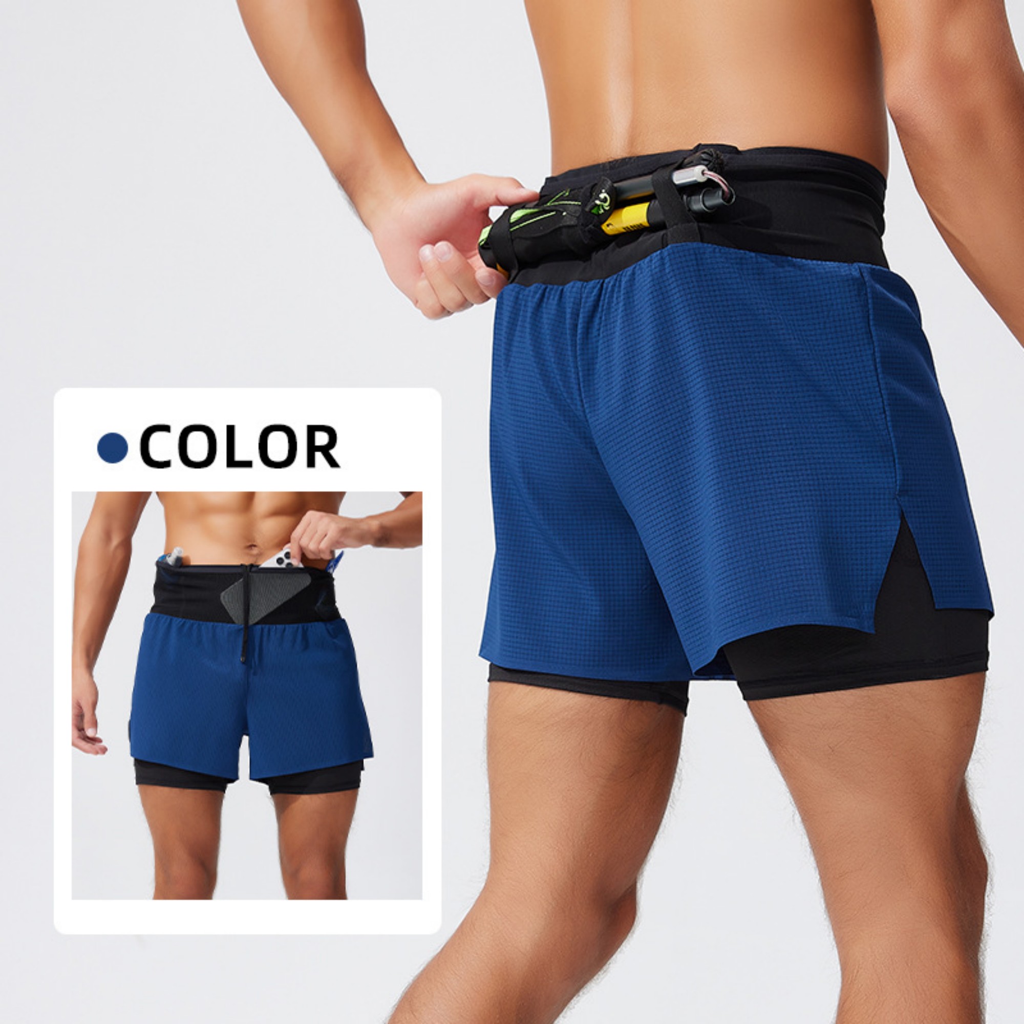 Men's Outdoors Two Layer Running Shorts Item No#11835 - Image 9