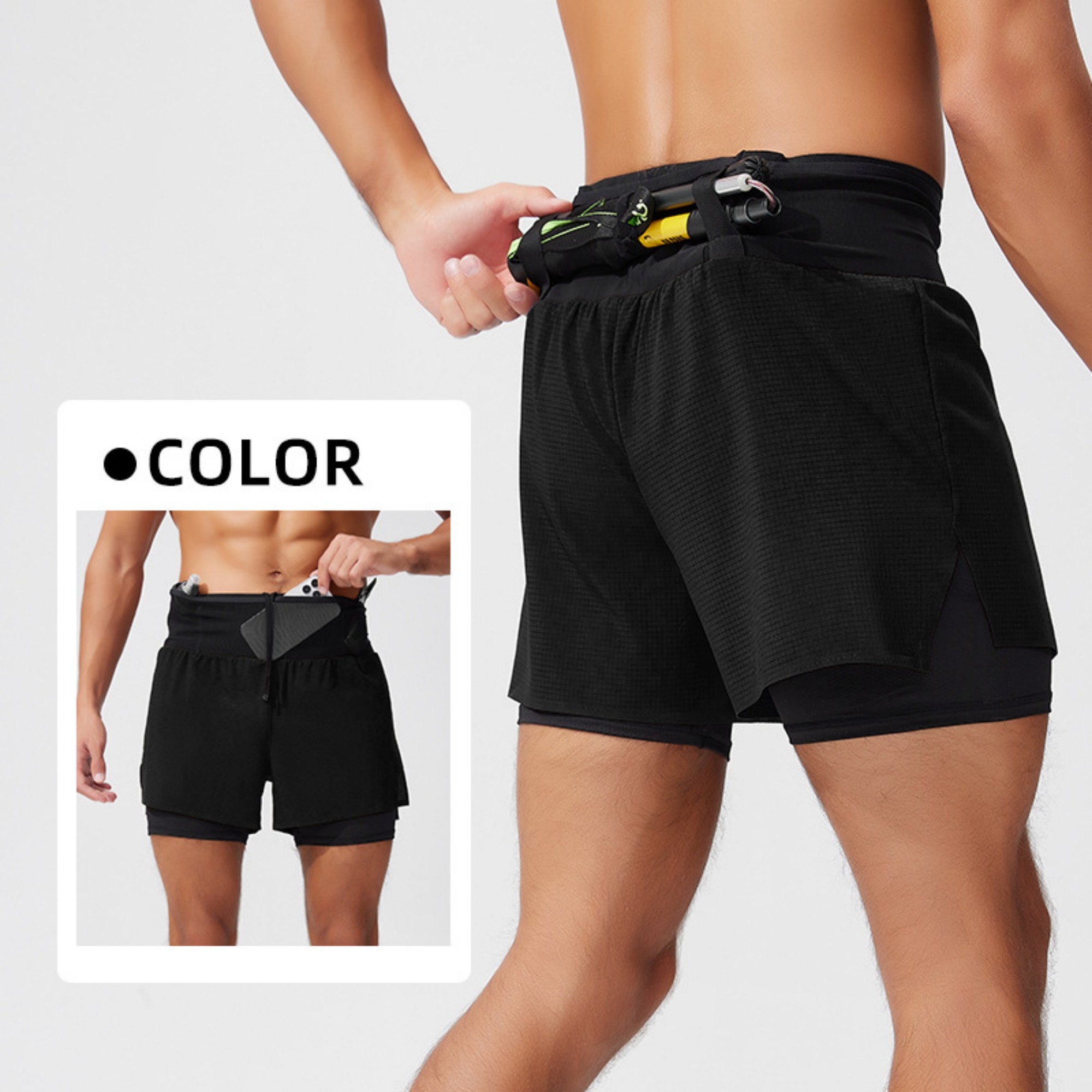 Men's Outdoors Two Layer Running Shorts Item No#11835 - Image 10