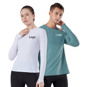 Unisex Long Sleeve Crewneck Breathable T-Shirt Item No#11838