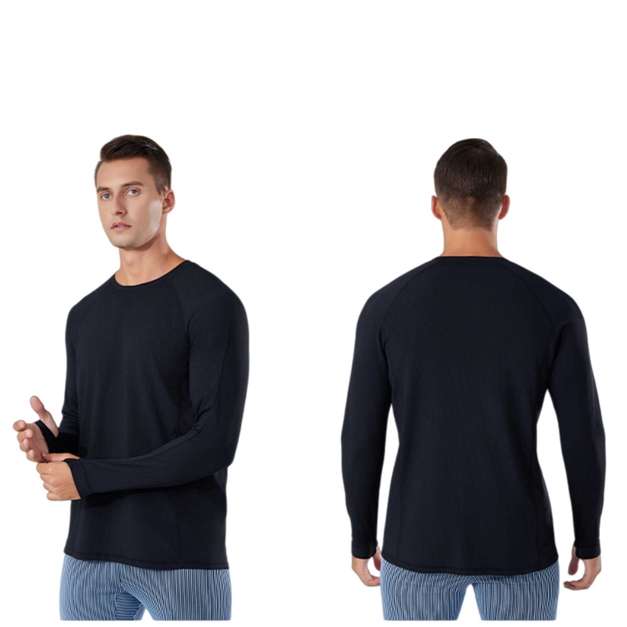 Unisex Long Sleeve Crewneck Breathable T-Shirt Item No#11838 - Image 5