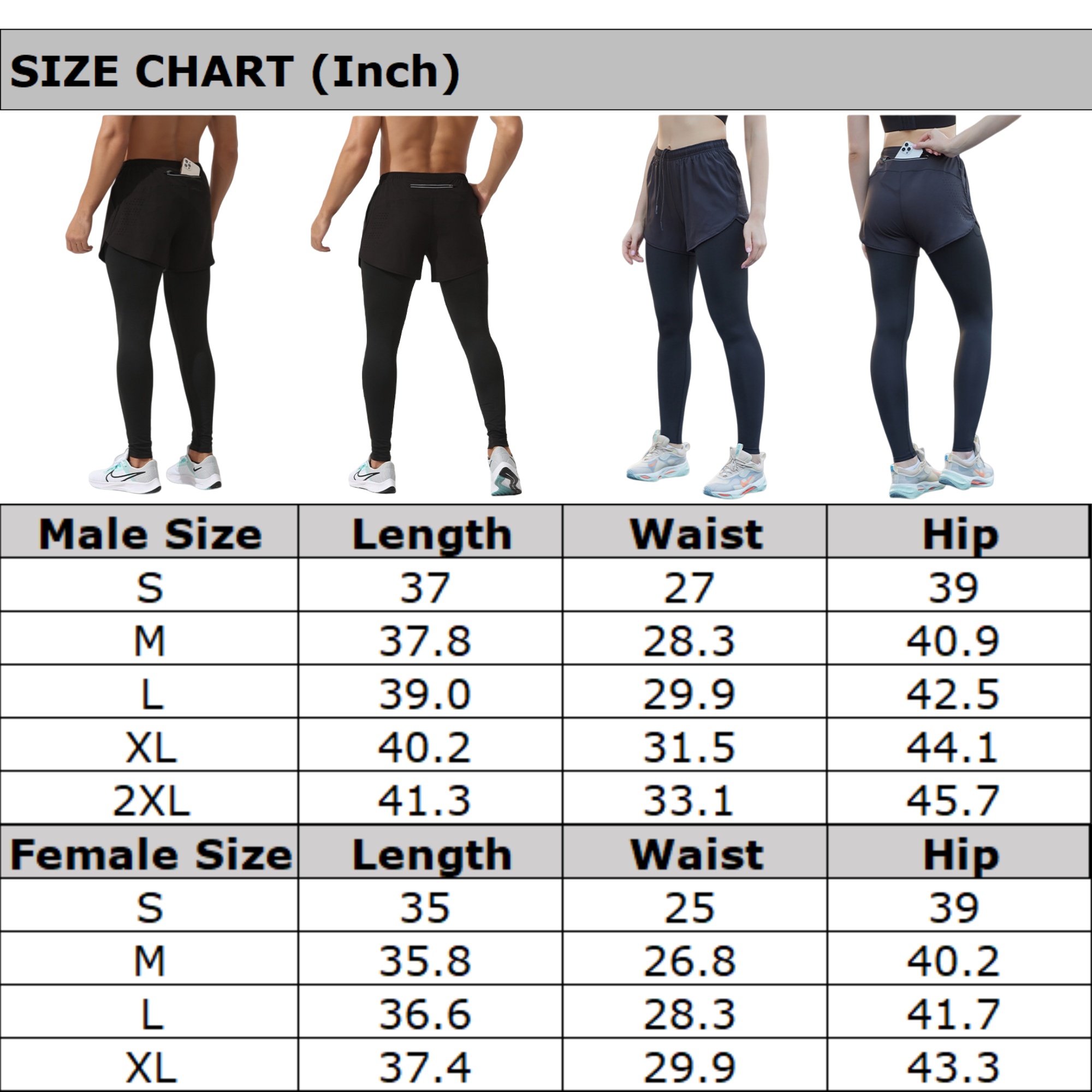 Unisex Compression Pants With Shorts Item No#11842 - Image 3