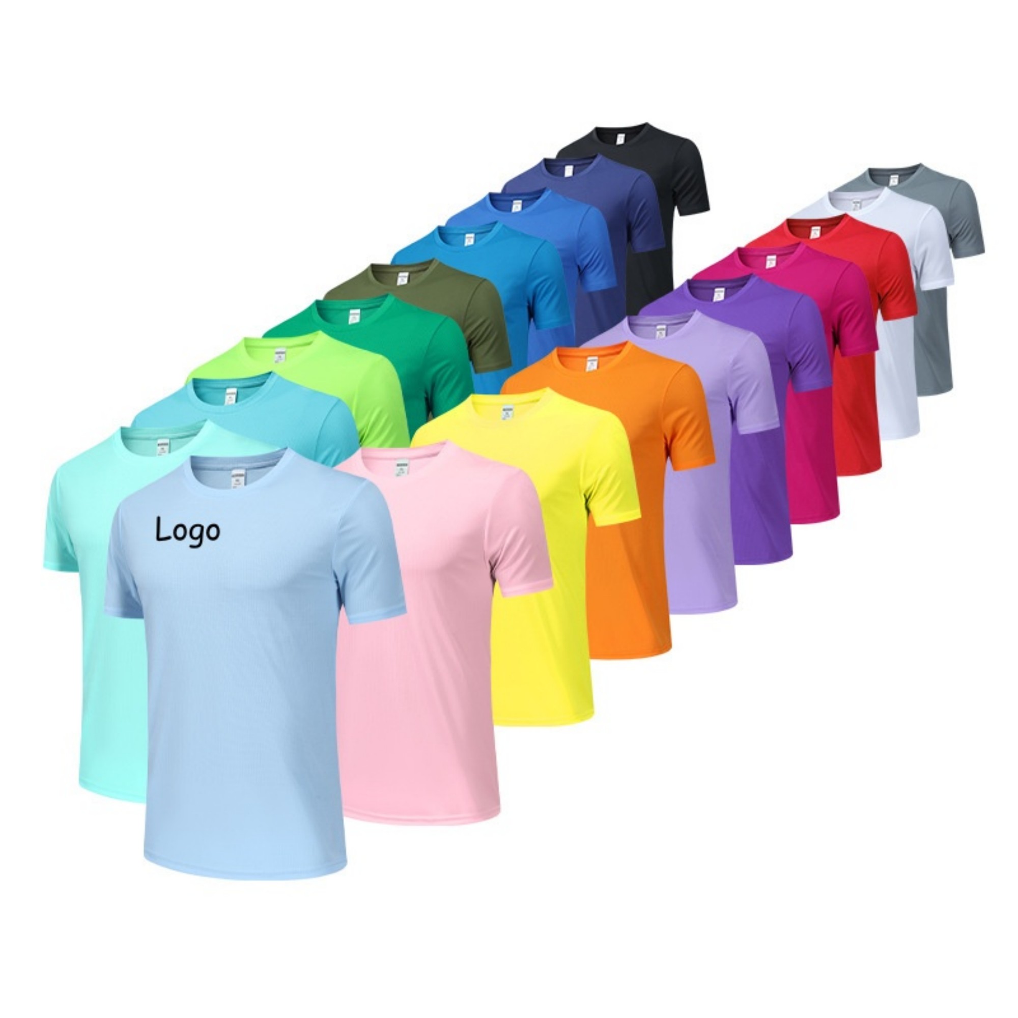 Men's Athletic Round Neck Sleeve T-Shirt Item No#11851