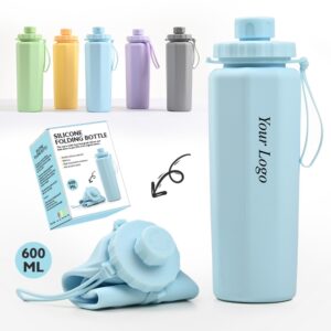 20oz Silicone Collapsible Water Bottle Item No#11877