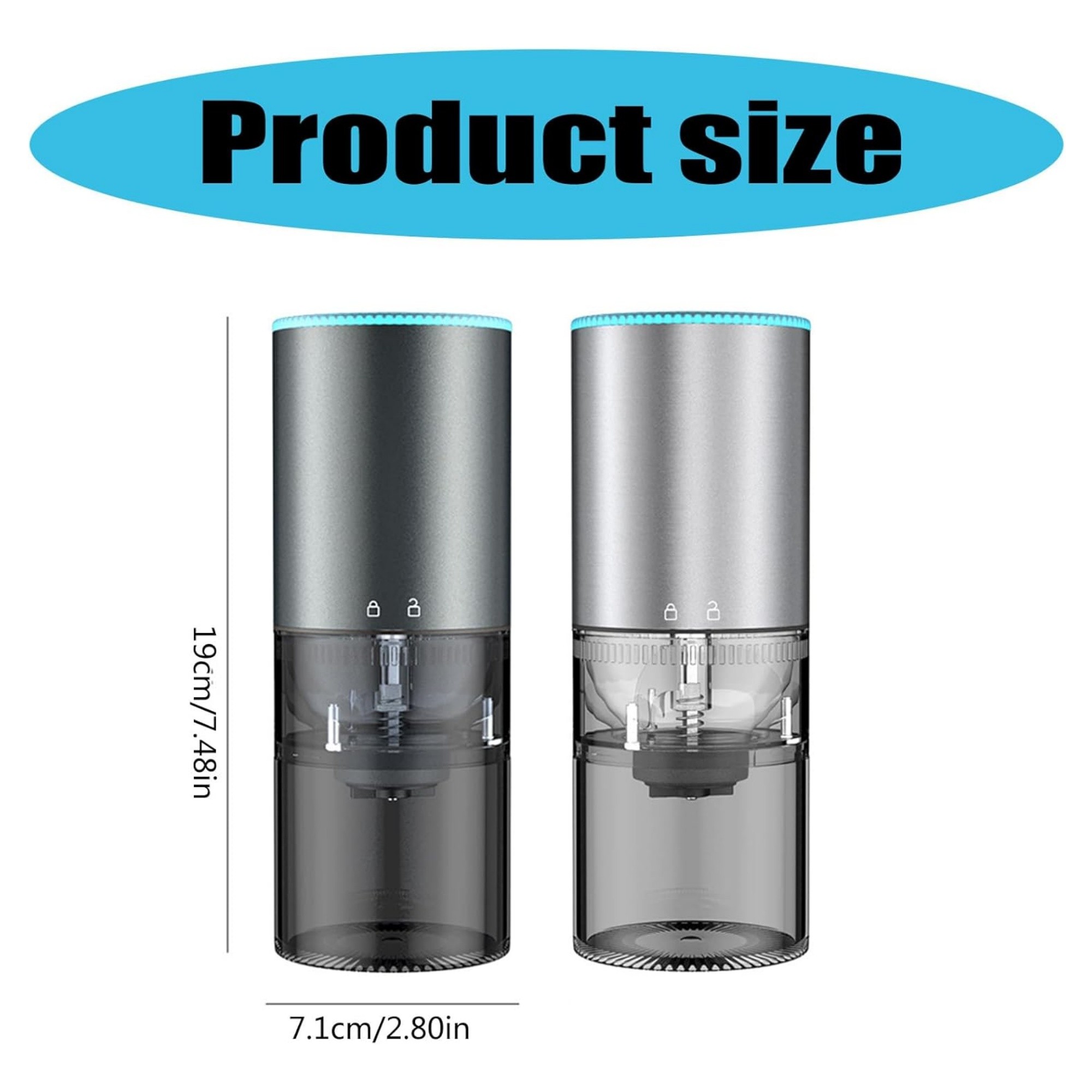 USB Rechargeable Coffee Grinder Item No#11883 - Image 3