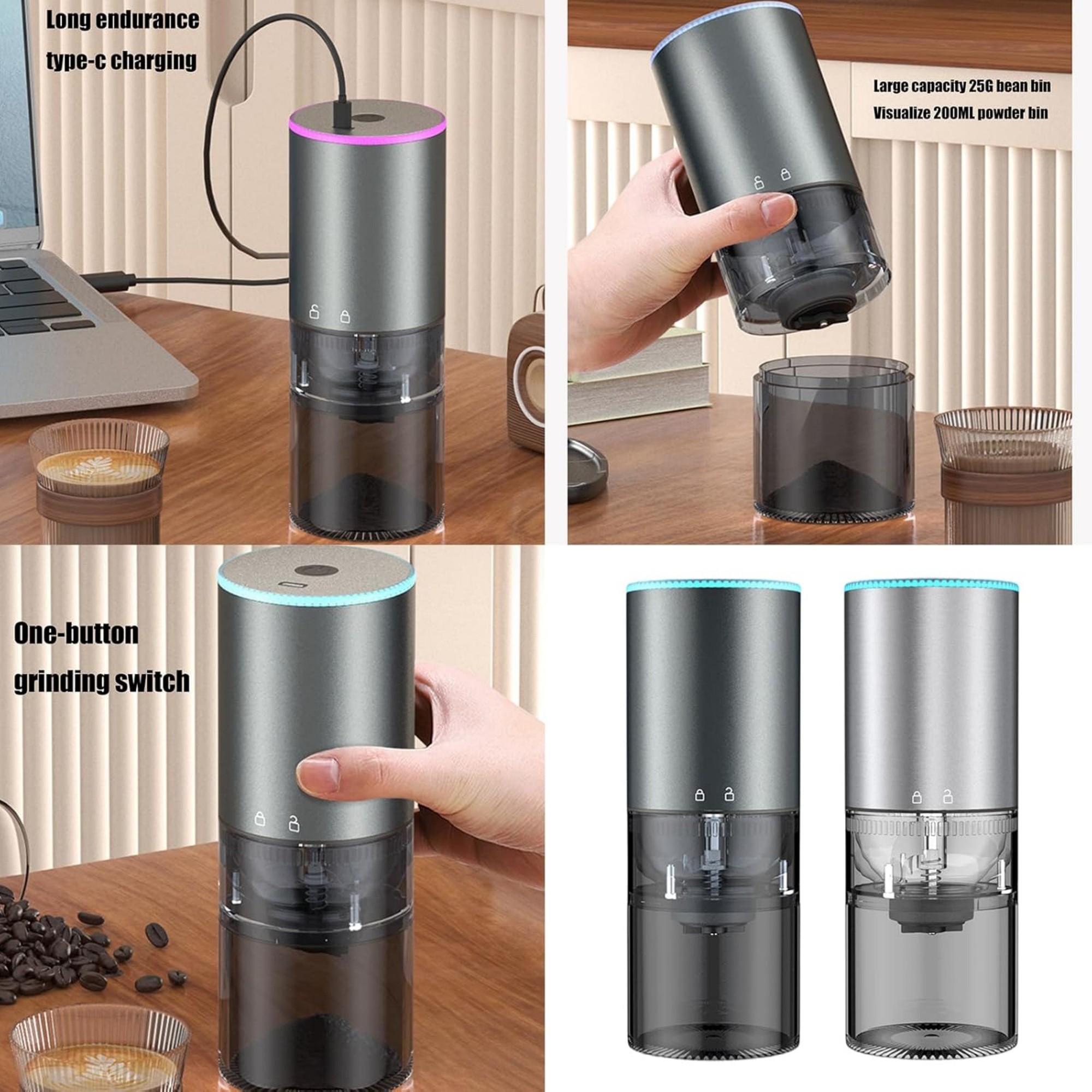 USB Rechargeable Coffee Grinder Item No#11883 - Image 4