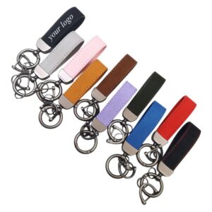 PU Car Keychain With 4 Rings Item No#11890
