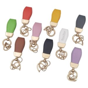 PU Car Keychain With Anti-Lost Screw D-Ring Item No#11892