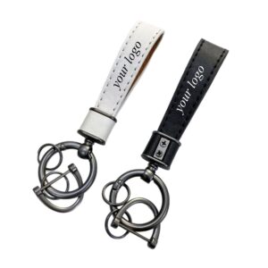 PU Leather Keychain With 360° Rotating Horseshoe Buckle Item No#11900