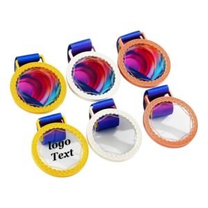 Wave Pattern Crystal Award Medal Item No#11943