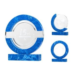 Round Blue Marble Crystal Trophy Item No#11953