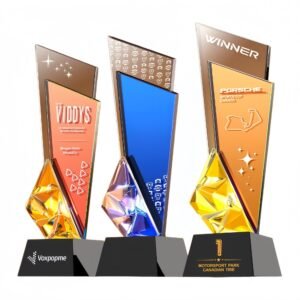 Three Layer Color Plated Crystal Trophy Item No#11955
