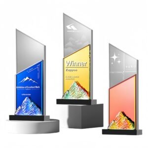 Colorful Mountain Peak Crystal Trophy Item No#11956